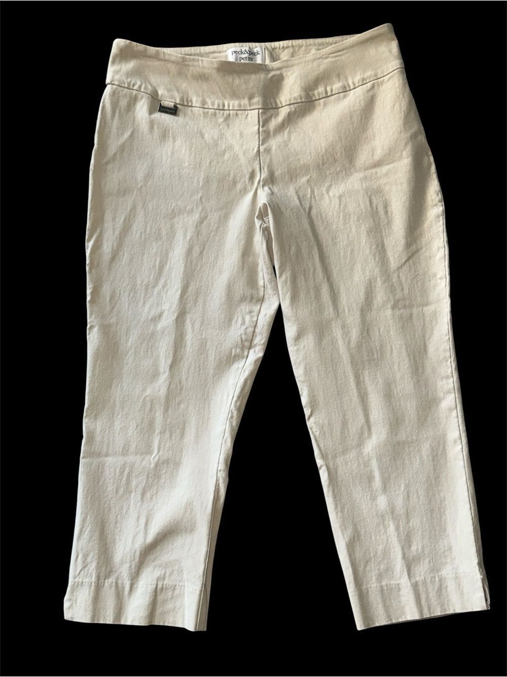 Peck & Peck Petite Light Tan Cropped Stretch Pants!